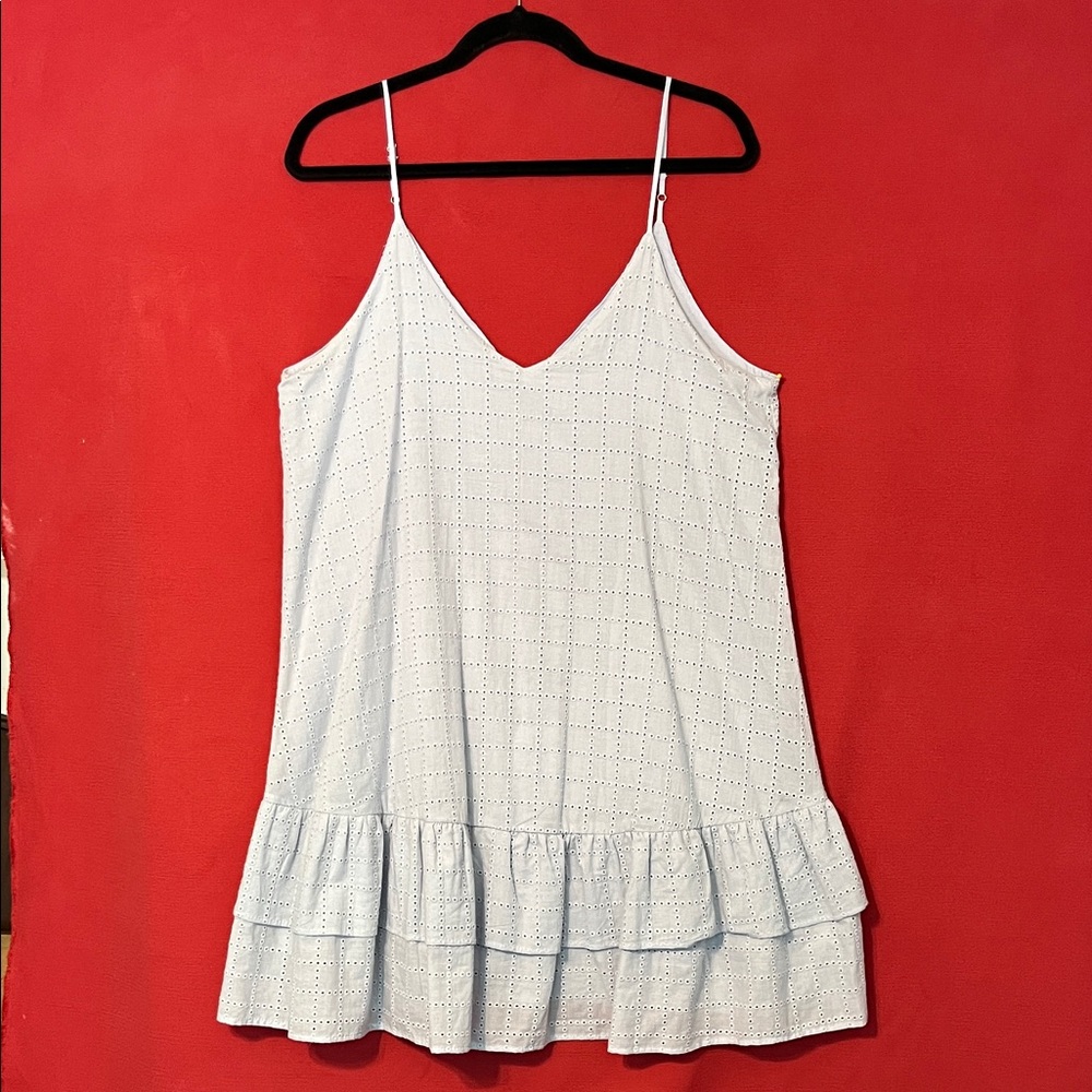 GB Gianni Bini Light Blue eyelet dress
